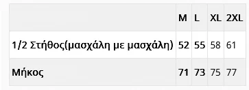 Πίνακας μεγεθών — ΓΙΛΕΚΟ SOFTSHELL #069