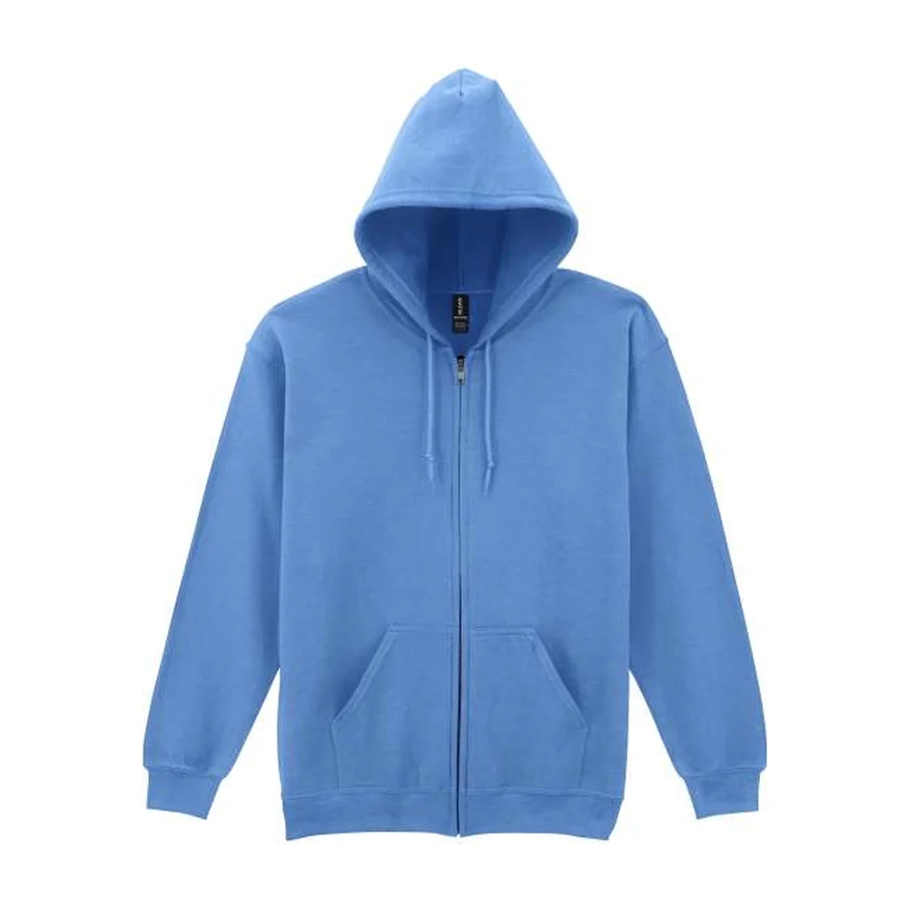 Heavy blend adult full zip hooded sweatshirt gi18600 carolina blue