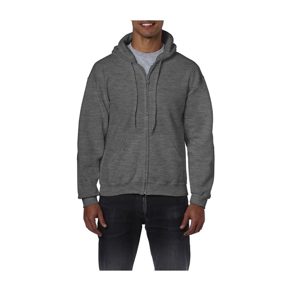 Heavy blend adult full zip hooded sweatshirt gi18600 dark heather