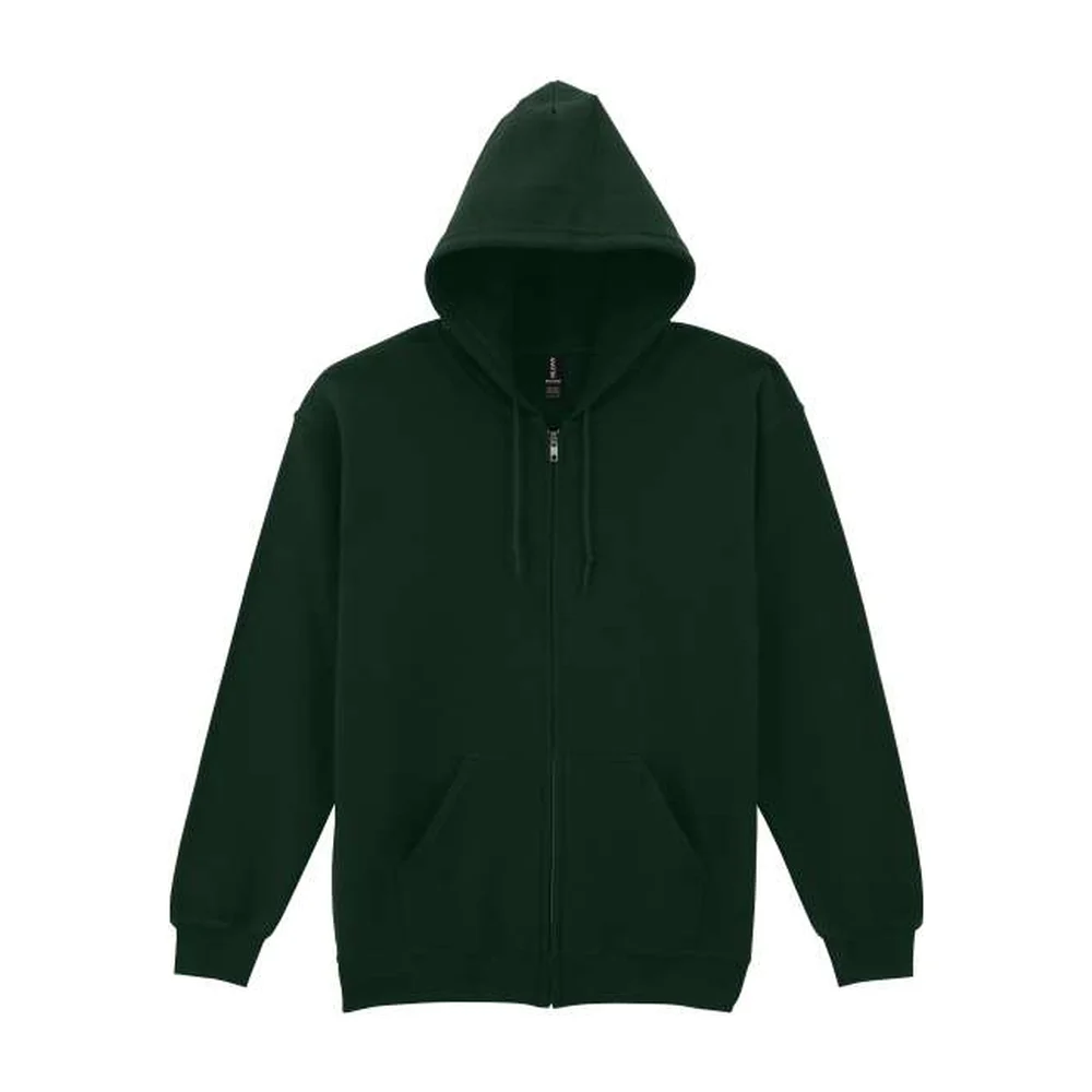 Heavy blend adult full zip hooded sweatshirt gi18600 forest green