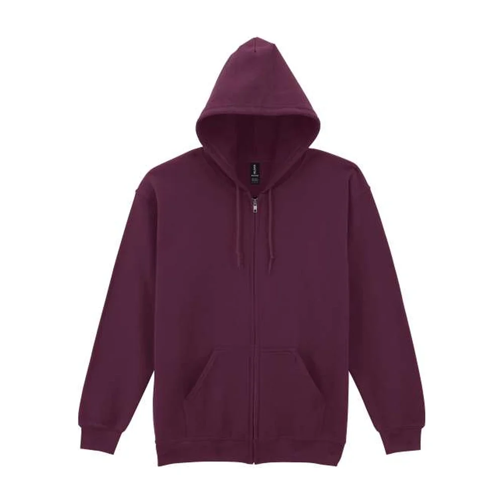 Heavy blend adult full zip hooded sweatshirt gi18600 maroon