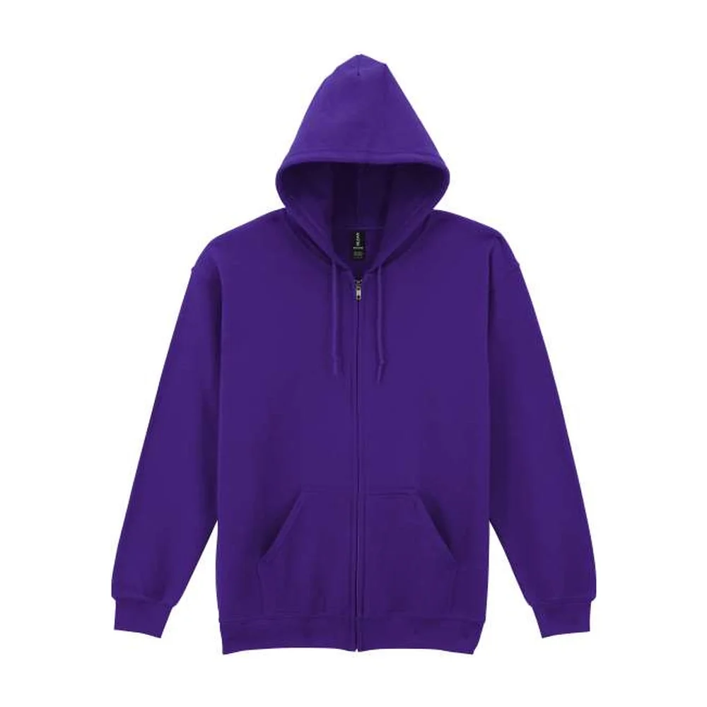 Heavy blend adult full zip hooded sweatshirt gi18600 purple