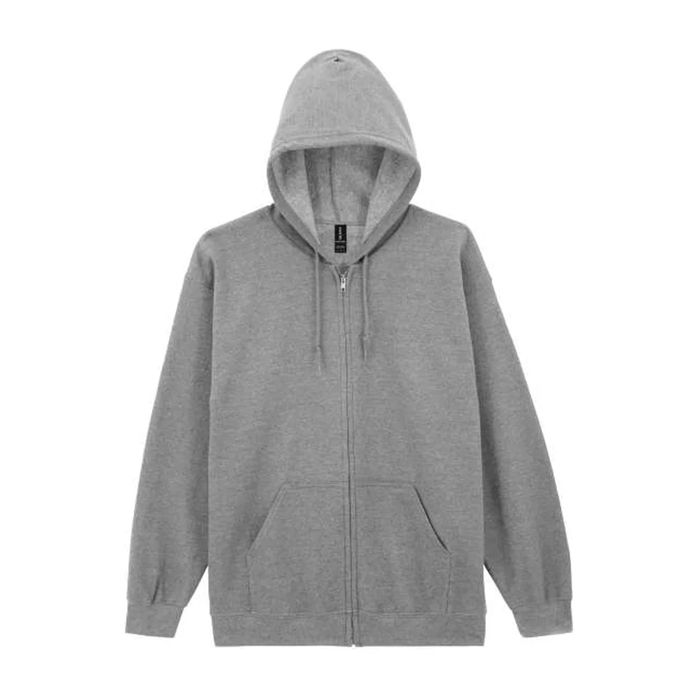 Heavy blend adult full zip hooded sweatshirt gi18600 sport grey