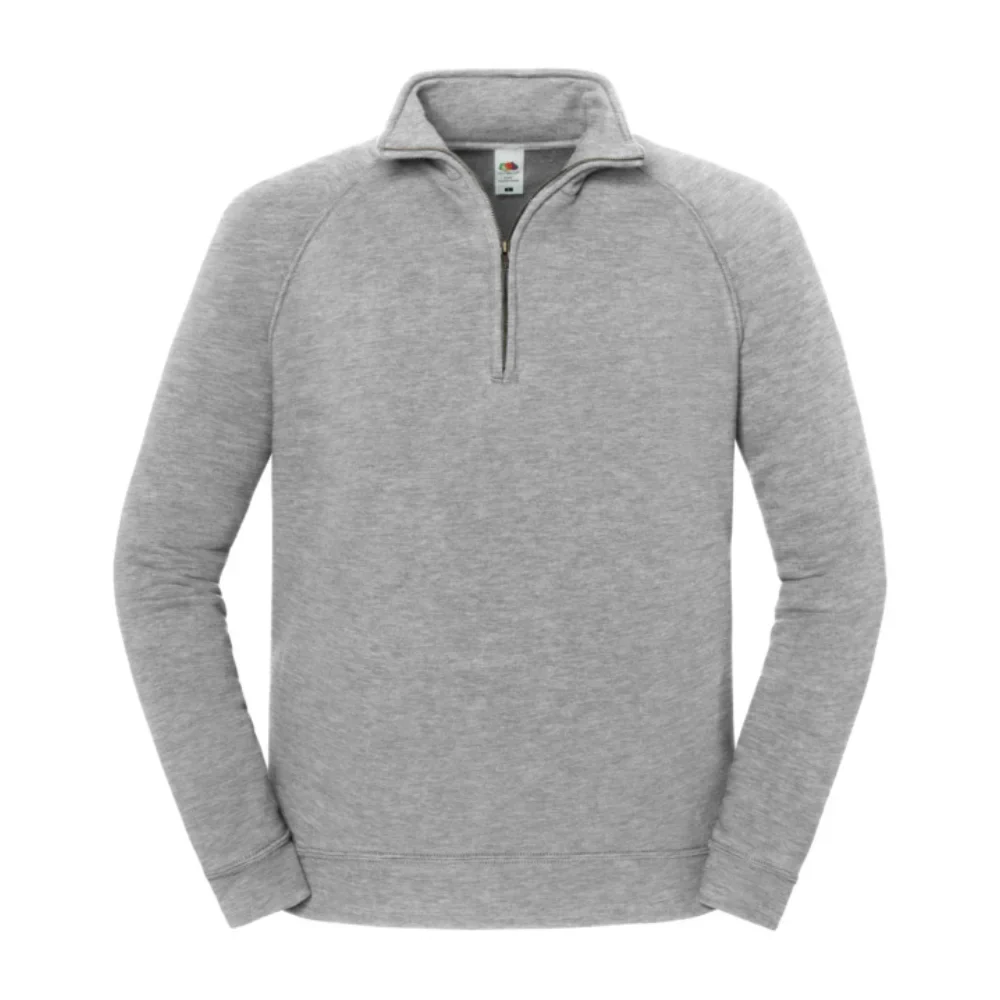 Iconic premium zip neck sweat athletic heather
