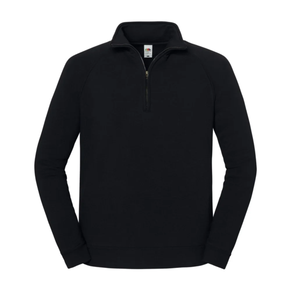 Iconic premium zip neck sweat black