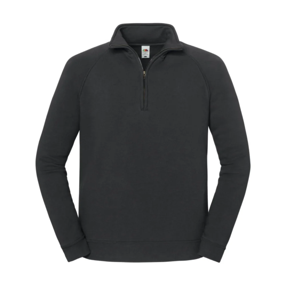 Iconic premium zip neck sweat dark grey