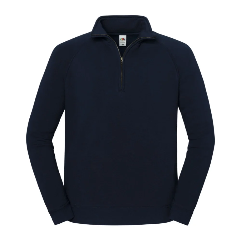Iconic premium zip neck sweat deep navy