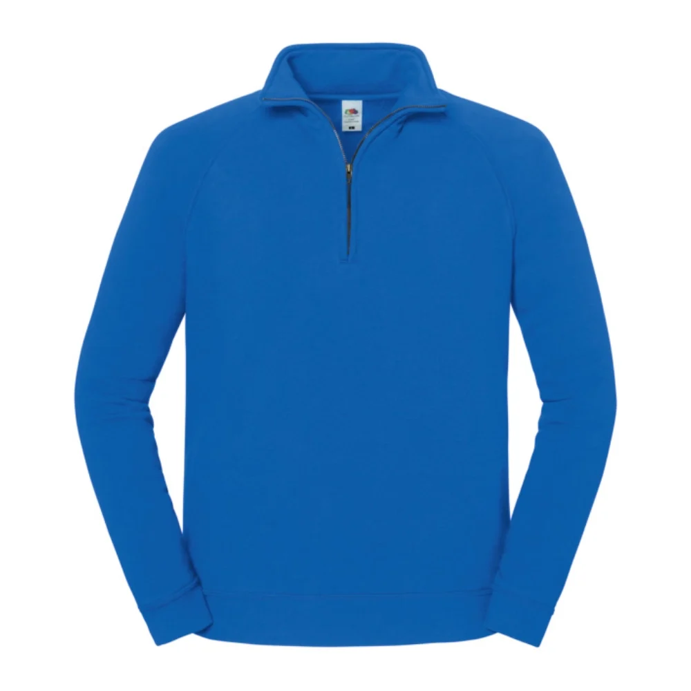 Iconic premium zip neck sweat royal blue