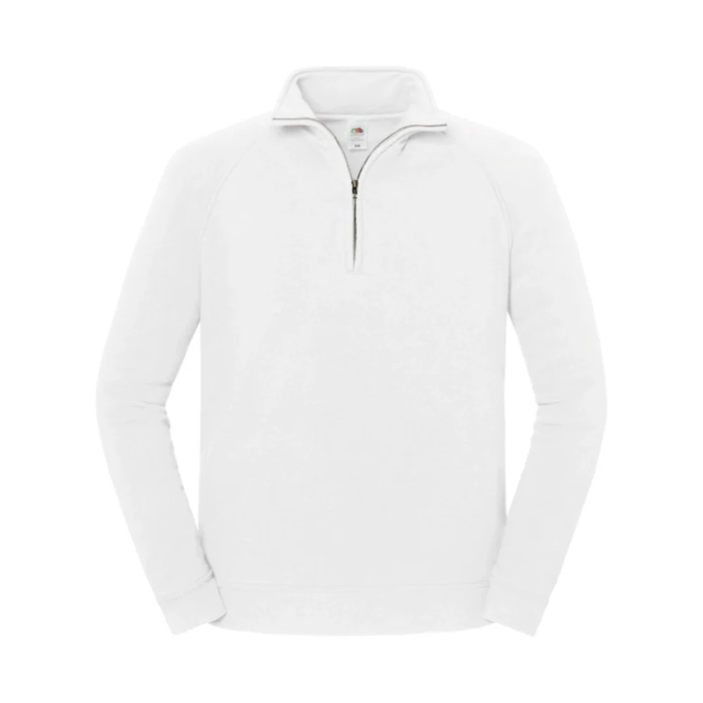 Iconic premium zip neck sweat white