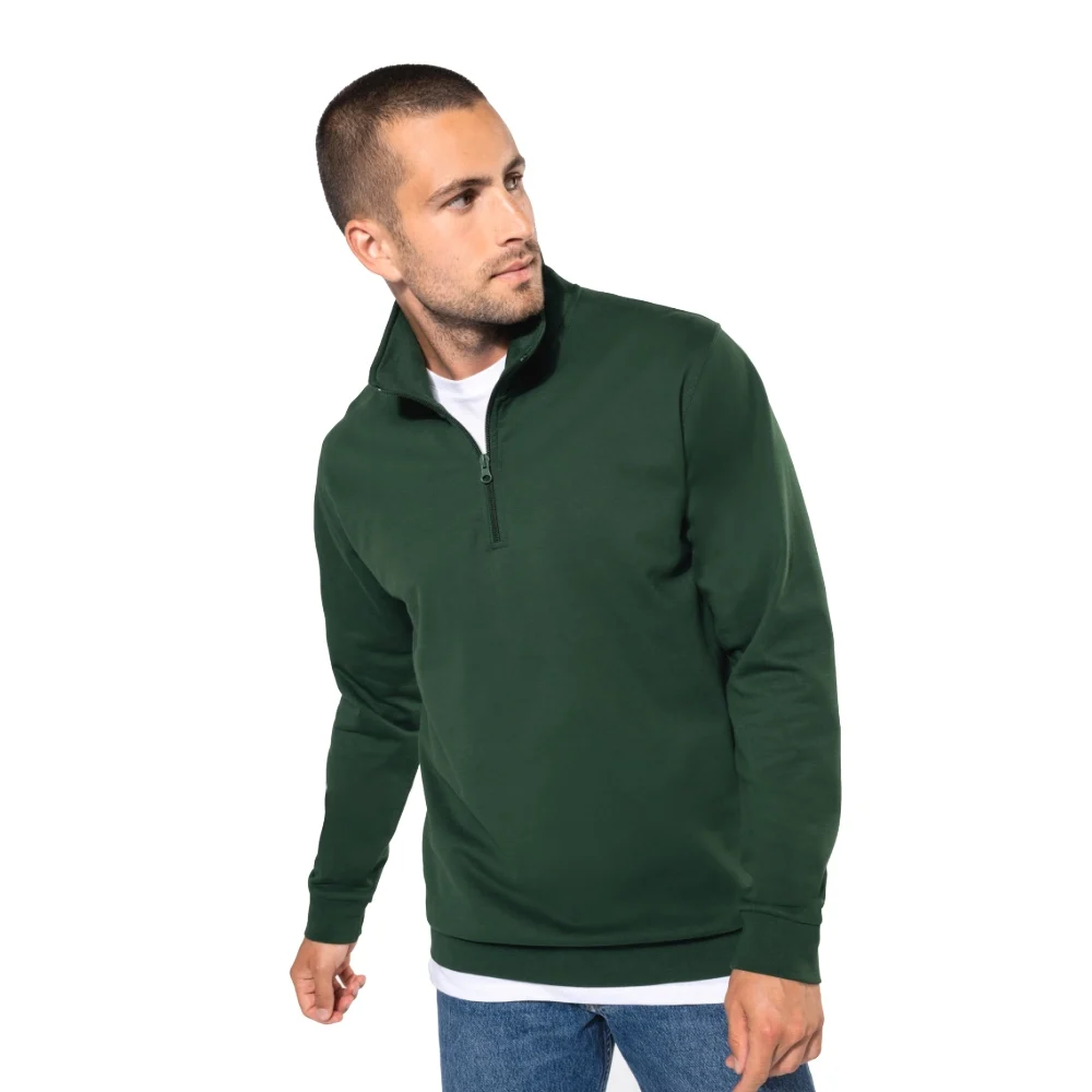 Zip neck sweatshirt ka478 front
